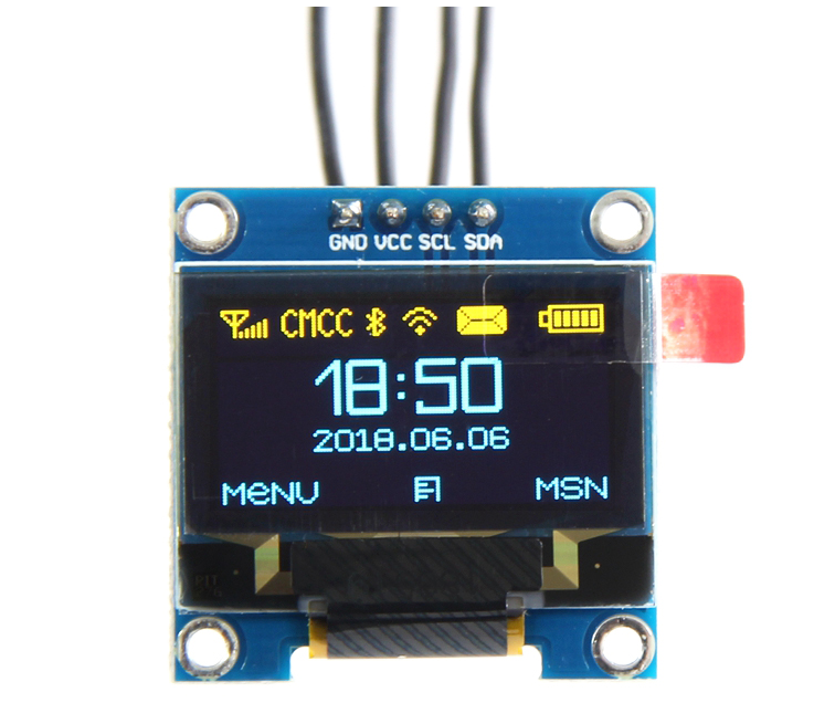 0.96寸黄蓝双色 白色 I2C IIC通信 显示器 OLED液晶屏模块DIY屏幕