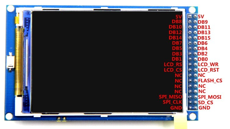 3.2寸高清TFTLCD显示屏 直插ARDUINO MEGA2560 320480老梁示波器