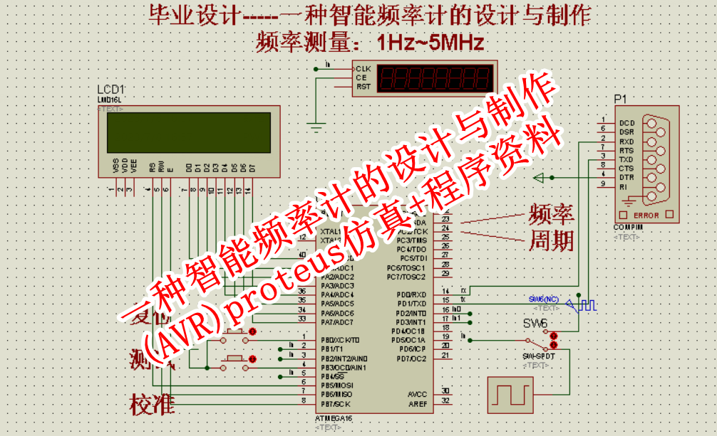 一种智能频率计的设计与制作 AVR proteus仿真 程序资料