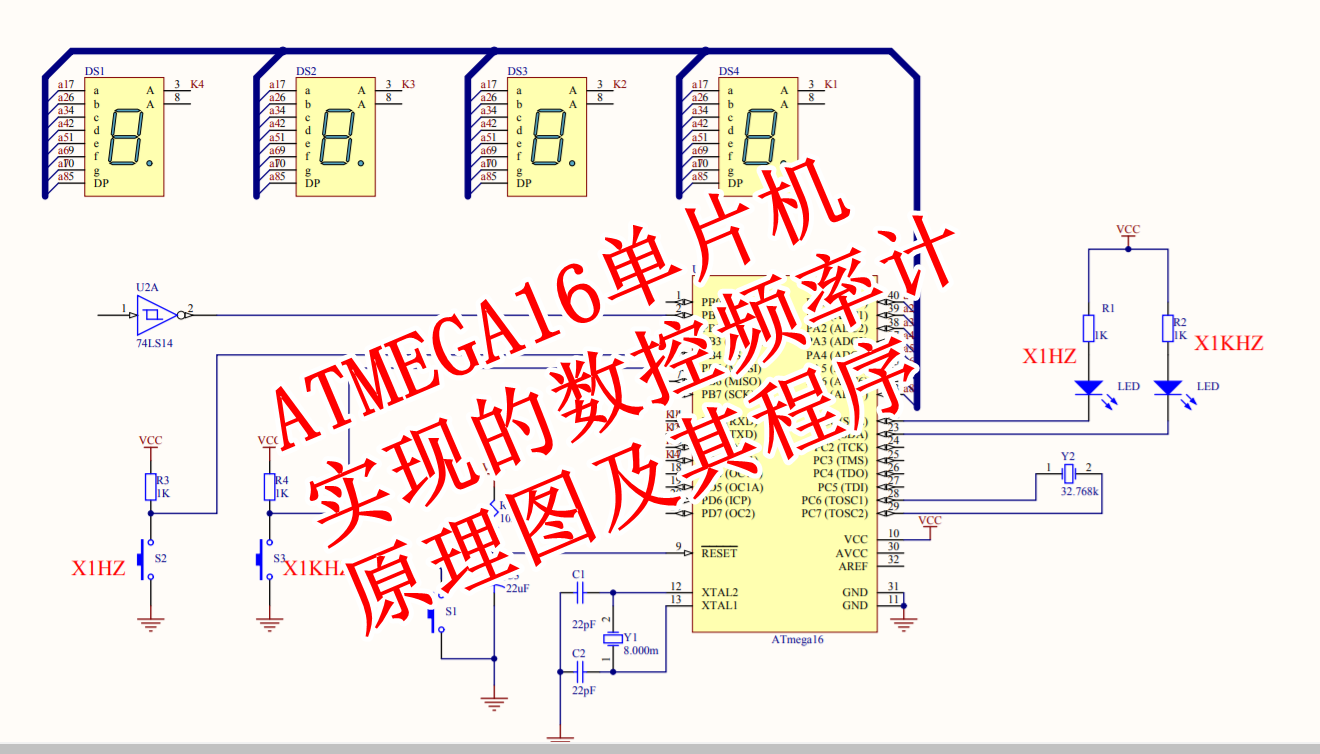 ATMEGA16单片机实现的数控频率计原理图及其程序论文